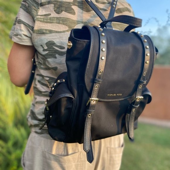 Michael Kors Handbags - Michael Kors Leila Nylon Studded Backpack